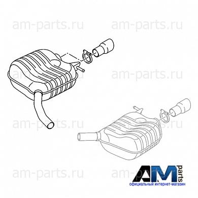 Задняя часть глушителя (R) Фольксваген Пассат Б8 1.8TFSI (180 л.с.) 8T0253609BQ
