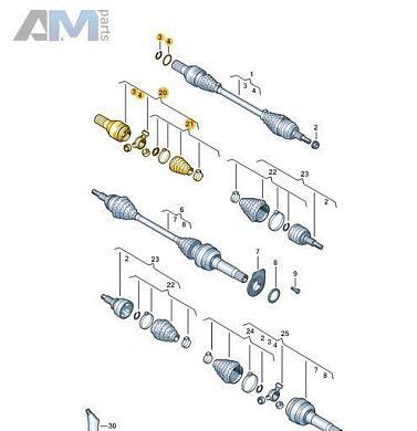 Внутренний ШРУС левый 6-МКП 7LA498103C  Volkswagen Multivan T6 (2019-2023)