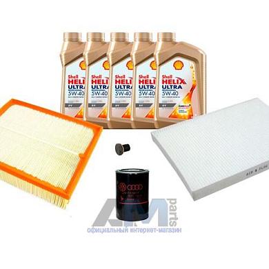 Комплект фильтров для ТО-1/3 Passat B5 1.8 T 20V с маслом Shell 5W40