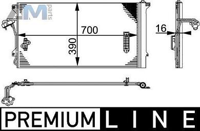 Радиатор кондиционера MAHLE/KNECHT (AC659000P) Volkswagen Touareg I (2003-2010) 2.5TDI