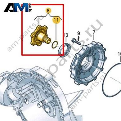 Вал с фланцем VAG 0CS409344AКупить вал с фланцем 0CS409344A для Фольксваген/Ауди/Шкода- спец. Цена