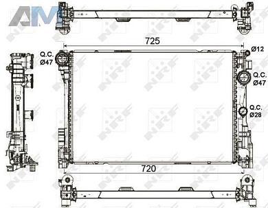 Радиатор охлаждения двигателя (NRF) 53113 для Mb C-klasse 2006-2015 III (W204) C 200 COMPRESSOR (184 л.с.)