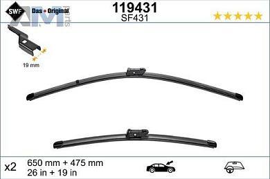 Комплект щеток стеклоочистителя (119431) SWF на BMW 7 Серии (G12) 2015-2019