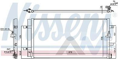 Радиатор кондиционера NISSENS (940453) для Audi A6 (С7) 2011-2018 2.0TDI