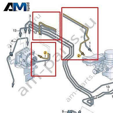 Тормозная трубка от главного тормозного цилиндра к гидросистеме VAG 1EC614740AКупить тормозную трубку от главного тормозного цилиндра к гидросистеме 1EC614740A Фольксваген/Ауди/Шкода- акция