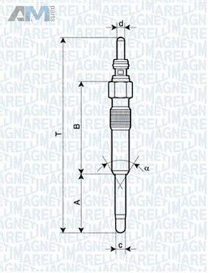 Свеча накаливания MAGNETI MARELLI (062900051304) на Audi A4 (B7) 2005-2009 2.0TDI