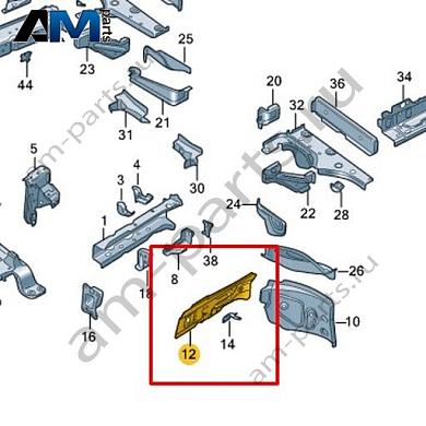 Накладка для лонжерона Volkswagen id3 2020-2024 1EA804147Купить накладку для лонжерона 1EA804147 на Фольксваген id3 2020-2024- гарантия наличия