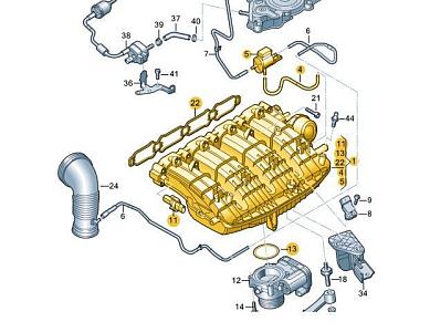 Впускной коллектор Ауди А6 (C8) 2018-2025 2.0TFSI 06L133201FA