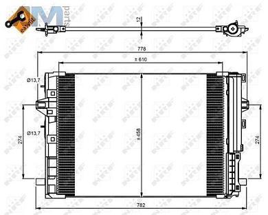 Радиатор кондиционера (NRF) 350081 для Mb GLA 2013-2019 (X156) 250 (211 л.с.)