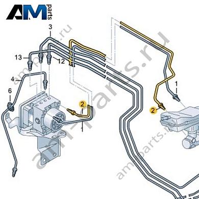 Тормозная трубка от главного тормозного цилиндра к гидросистеме VAG 1N4614740Купить тормозную трубку от главного тормозного цилиндра к гидросистеме 1N4614740 на Фольксваген/Ауди/Шкоду- гарантия наличия
