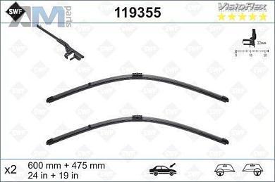 Комплект щеток стеклоочистителя (119355) SWF для Audi A3 (8P) 2003-2012