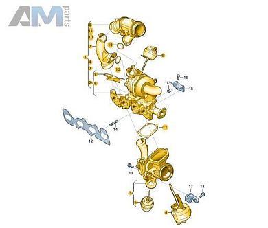 Выпускной коллектор с турбиной 03N145704L  Volkswagen Multivan T6 (2019-2023) 2.0TDI (199 л.с.) CXEC