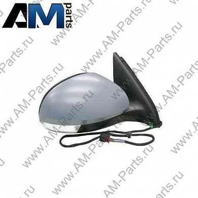 Корпус правого зеркала с электроприводом и обогревом складыванием фонарем подсветки наружный Фольксваген Тигуан (2012-2016) (черный) 5N1857508R9B9