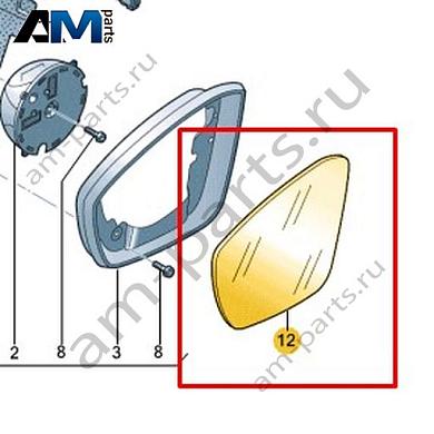 Зеркальный элемент левый (выпуклое стекло) с несущей пластиной Volkswagen T-Roc 2018-2024 2GB857521CКупить зеркальный элемент левый (выпуклое стекло) с несущей пластиной 2GB857521C Фольксваген Т-рок 2018-2024- акция
