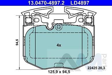 Керамические передние тормозные колодки ATE (13.0470-4897.2) для BMW X6 (G06) 30iX