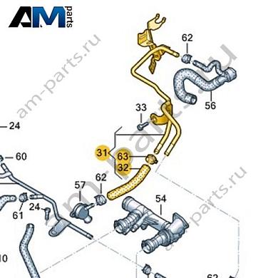Вентиляционная трубка VAG 04L121070ABКупить вентиляционную трубку 04L121070AB Фольксваген/Ауди/Шкода по минимальной цене