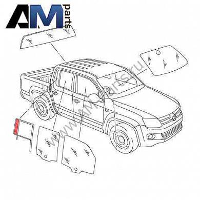 Стекло боковое правое Amarok 2H7845214B
