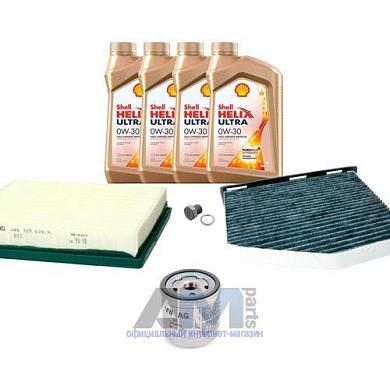 Комплект фильтров для ТО-1/3 Caddy 1.4TSI 2015-2021 с маслом Shell 0W30