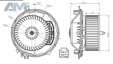 Вентилятор салона (34283) NRF для Volkswagen Crafter (2017-2024) 2.0TDI