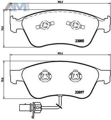 Передние тормозные колодки BREMBO P85087 для Audi A8 (D3) 2002-2010