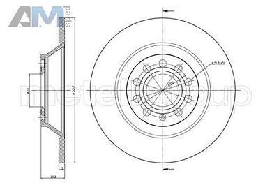 Задние тормозные диски CIFAM 800865C для Audi A6 (С6) 2004-2011