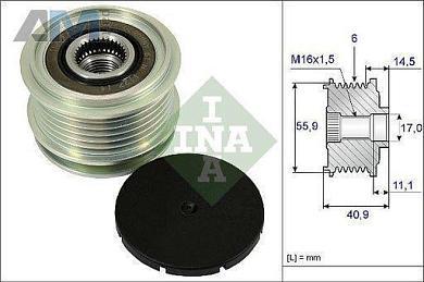 Шкив поликлинового ремня 535001210 (INA) для автомобилей VAG аналог 022903119CЗаказать шкив поликлинового ремня 535001210 производства INA для Фольксваген/Ауди/Шкода на выгодных условиях
