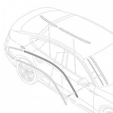 Молдинг крыши правый (хром) Sportback Ауди A5 (F5) 2016-2025 8W88537042ZZ