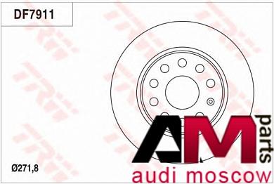 Диск тормозной задний Ауди ТТ DF7911 TRW