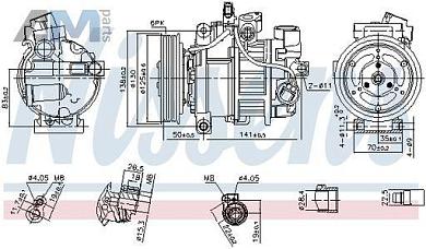 Компрессор кондиционера NISSENS (890921) Audi A6 (С7) 2015-2018 1.8/2.0TFSI