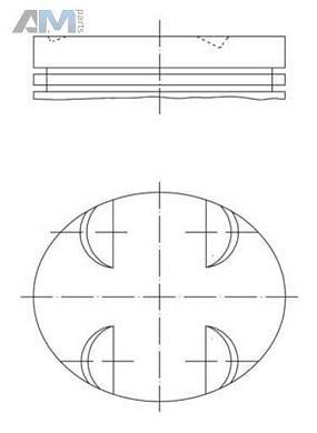 Поршень с кольцами (MAHLE/KNECHT) 0052400 для Mb E-klasse 2002-2009 III (W211) E350 (272 л.с.)