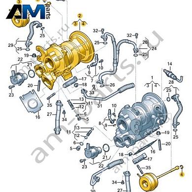 Турбонагнетатель VAG 06M145704DКупить турбонагнетатель 06M145704D для Фольксваген/Ауди/Шкода- акция