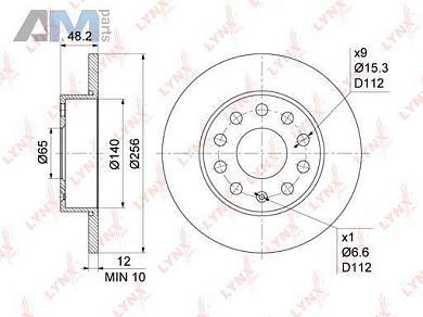 Диск тормозной задний LYNX для Scirocco BN-1193