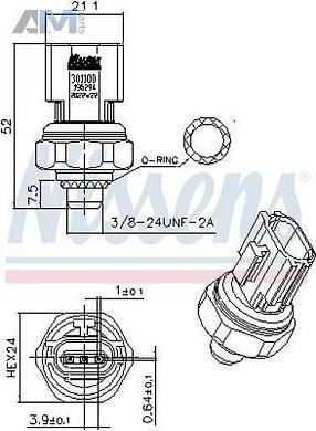 Датчик давления хладагента NISSENS (301101) Audi A4 (B9) Рестайлинг 2.0TDI
