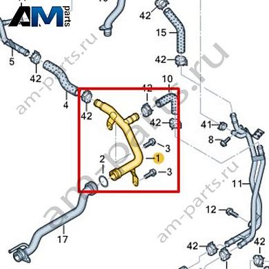 Трубопровод системы охлаждения VAG 057121073NКупить трубопровод системы охлаждения 057121073N для Фольксваген/Ауди/Шкода- выгодные цены