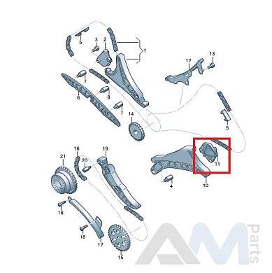 Натяжитель левой цепи для Volkswagen Touareg III (2018-2023) 3.0TFSI 06M109217G