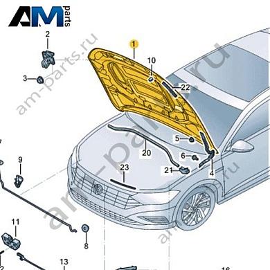 Капот Volkswagen Jetta VII 2020-2024 17A823031Купить капот 17A823031 Фольксваген Джетта VII 2020-2024- бесплатная доставка