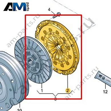 Нажимной диск VAG 0CS141117BКупить нажимной диск 0CS141117B Фольксваген/Ауди/Шкода- спец. Цена