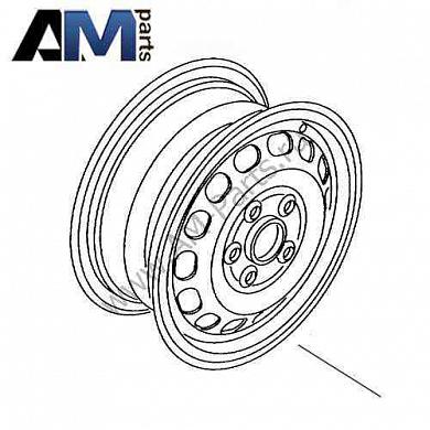 Стальной диск R16 Caddy (черный) 2K360102703C