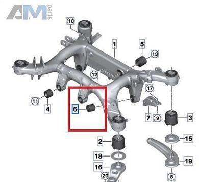 Сайлентблок подрамника задний нижний 33326881781 для BMW X7 (G07)