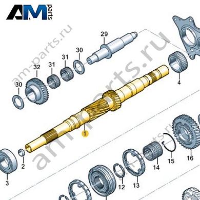 Первичный вал VAG 0CS311101EКупить первичный вал 0CS311101E на Фольксваген/Ауди/Шкоду- спец. Цена