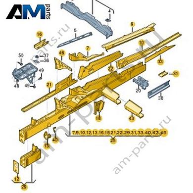 Лонжерон с усилителями и приварными гайками Volkswagen Crafter 2012-2016 2E0802566JКупить лонжерон с усилителями и приварными гайками 2E0802566J на Фольксваген Крафтер 2012-2016 по минимальной цене