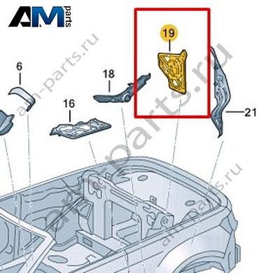 Часть стойки В Volkswagen T-Roc Cabrio 2020-2024 2GC864649Купить часть стойки В 2GC864649 для Фольксваген Т-рок Кабриолет 2020-2024- бесплатная доставка