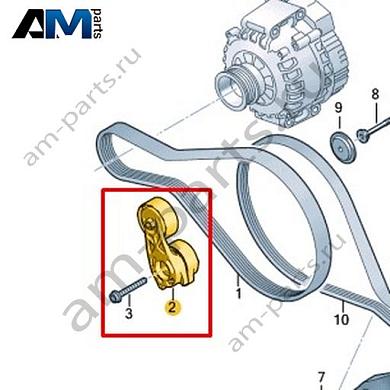 Натяжитель с демпфером VAG 057903133ABКупить натяжителя с демпфером 057903133AB Фольксваген/Ауди/Шкода- минимальная цена