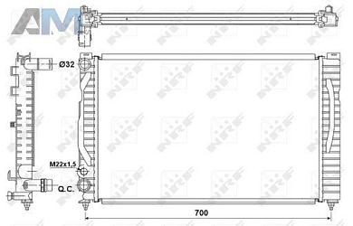 Радиатор охлаждения двигателя NRF (53175) на Volkswagen Passat B5 (1997-2005) 1.8T