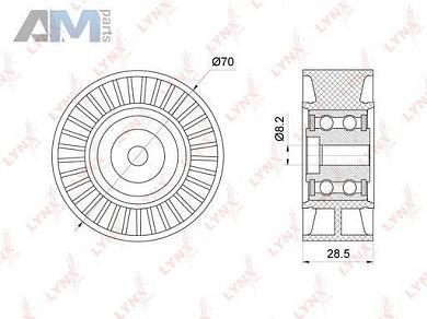 Ролик направляющий LYNX для Audi Q5 2008-2017 (8R) 2008-2017 2.0TDI (163 л.с.) PB-7153