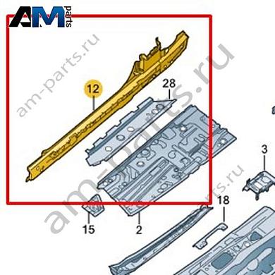 Порог Volkswagen T-Roc Cabrio 2020-2024 2GC801252AКупить порог 2GC801252A на Фольксваген Т-рок Кабриолет 2020-2024- выгодные цены