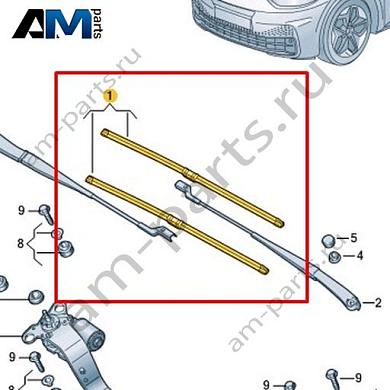 Комплект щеток стеклоочистителя Volkswagen id3 2020-2024 10A998002AКупить комплект щеток стеклоочистителя 10A998002A для Фольксваген id3 2020-2024- акция