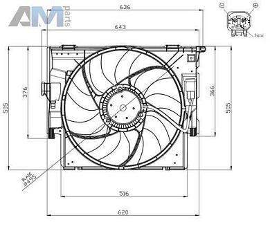 Вентилятор системы охлаждения (NRF) 47956 для BMW 3 серии F30 2012-2015 318i