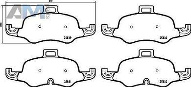Передние керамические тормозные колодки BREMBO P85160X для Audi TT (8S) 2014-2019
