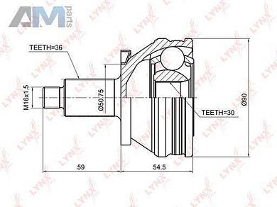 ШРУС наружный LYNX для Fabia Mk3 (2013-2016) CO-1225